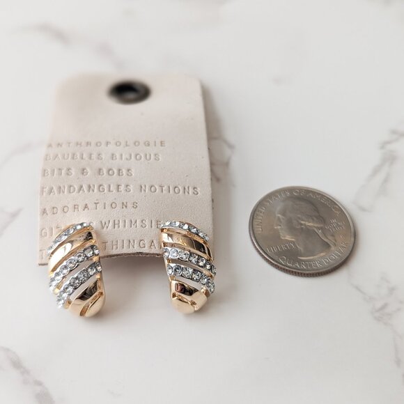 Anthropologie The Restored Vintage Collection: Pavé Striped Earrings - Picture 4 of 7